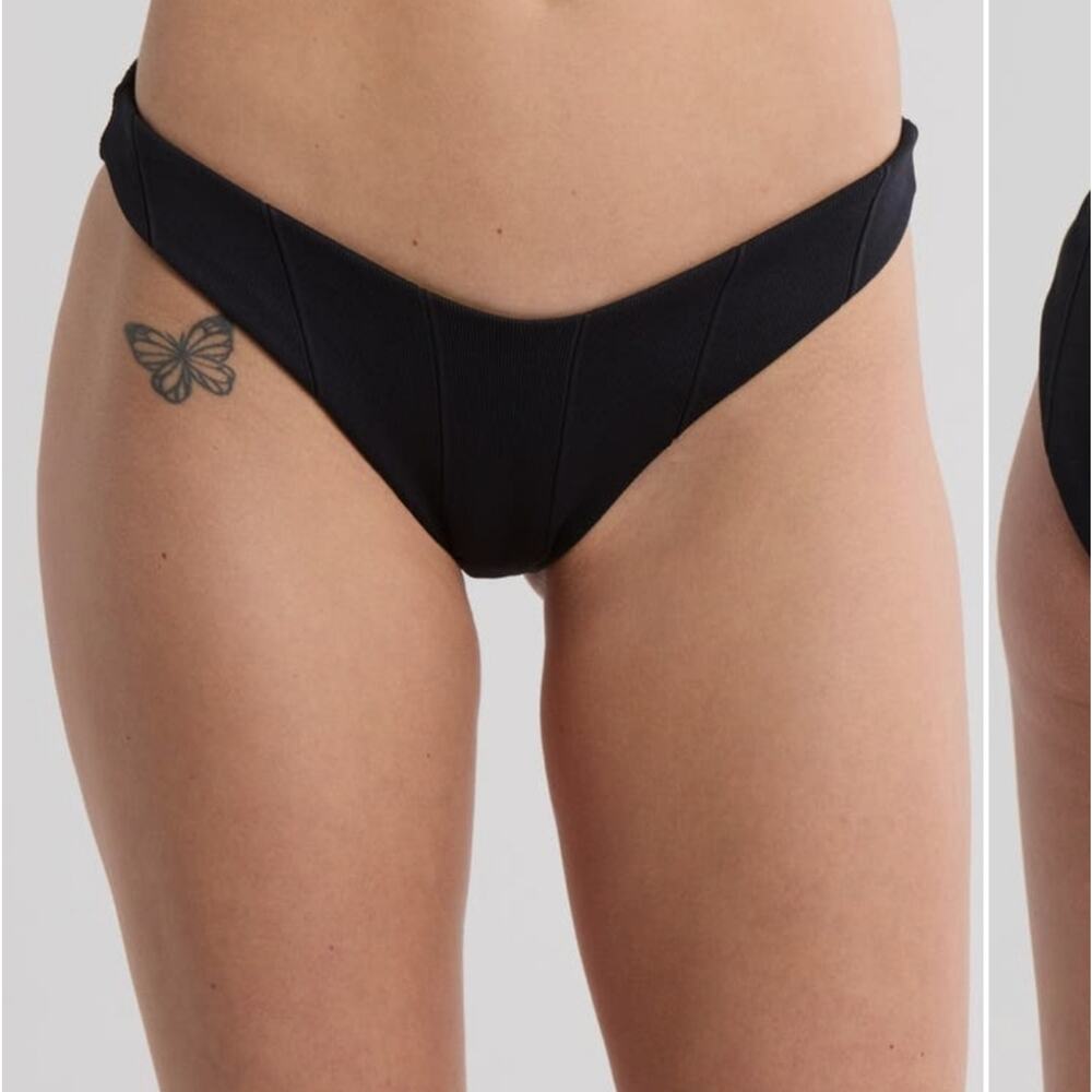 Maaji - Splendour Reversible High Leg Black/print Bikini Bottom - XL
